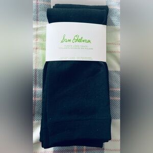 Sam Edelman Black Fleece Lined Footless Tights Size M/L NEW